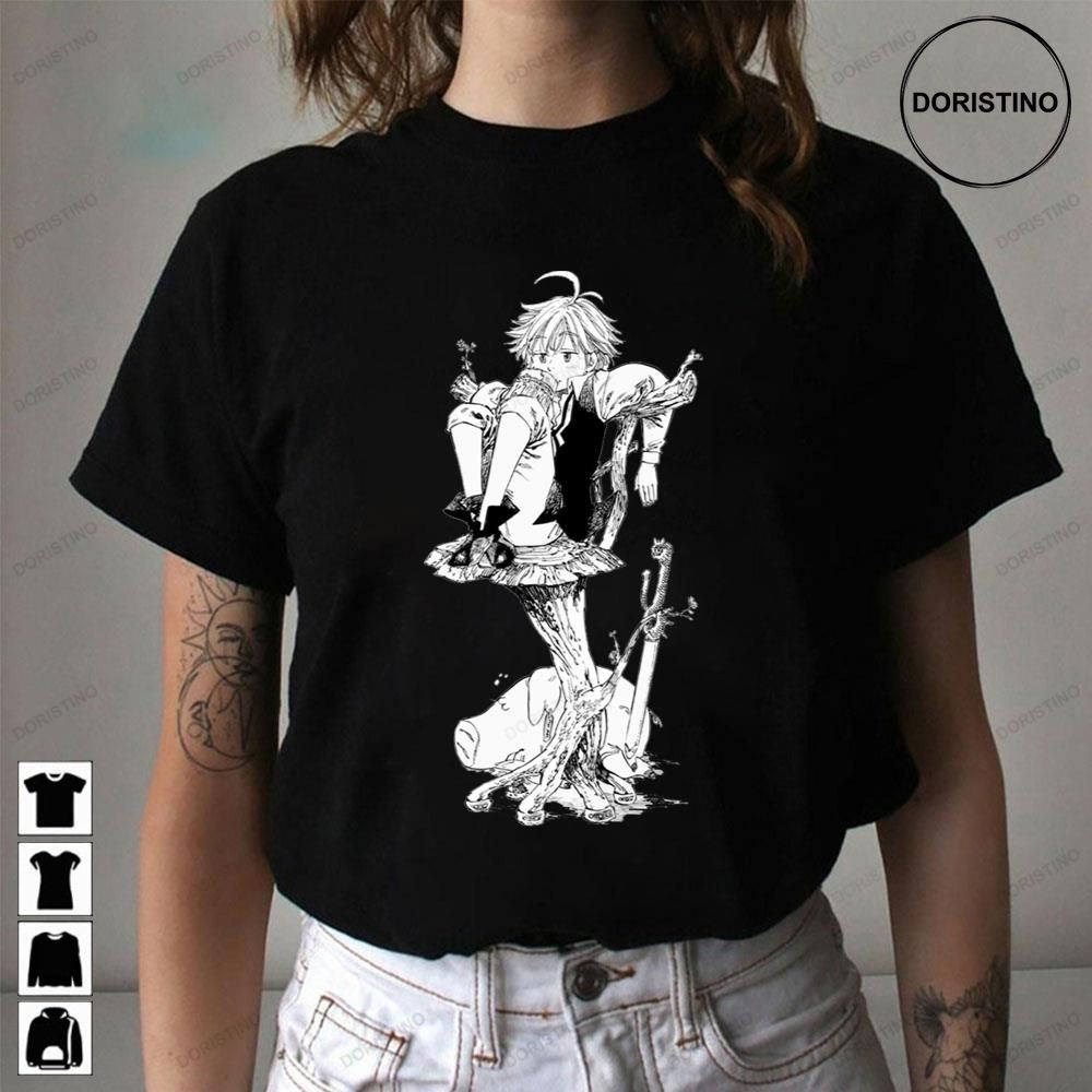 Black White Art Meliodas Seven Deadly Sins Limited Edition T-shirts